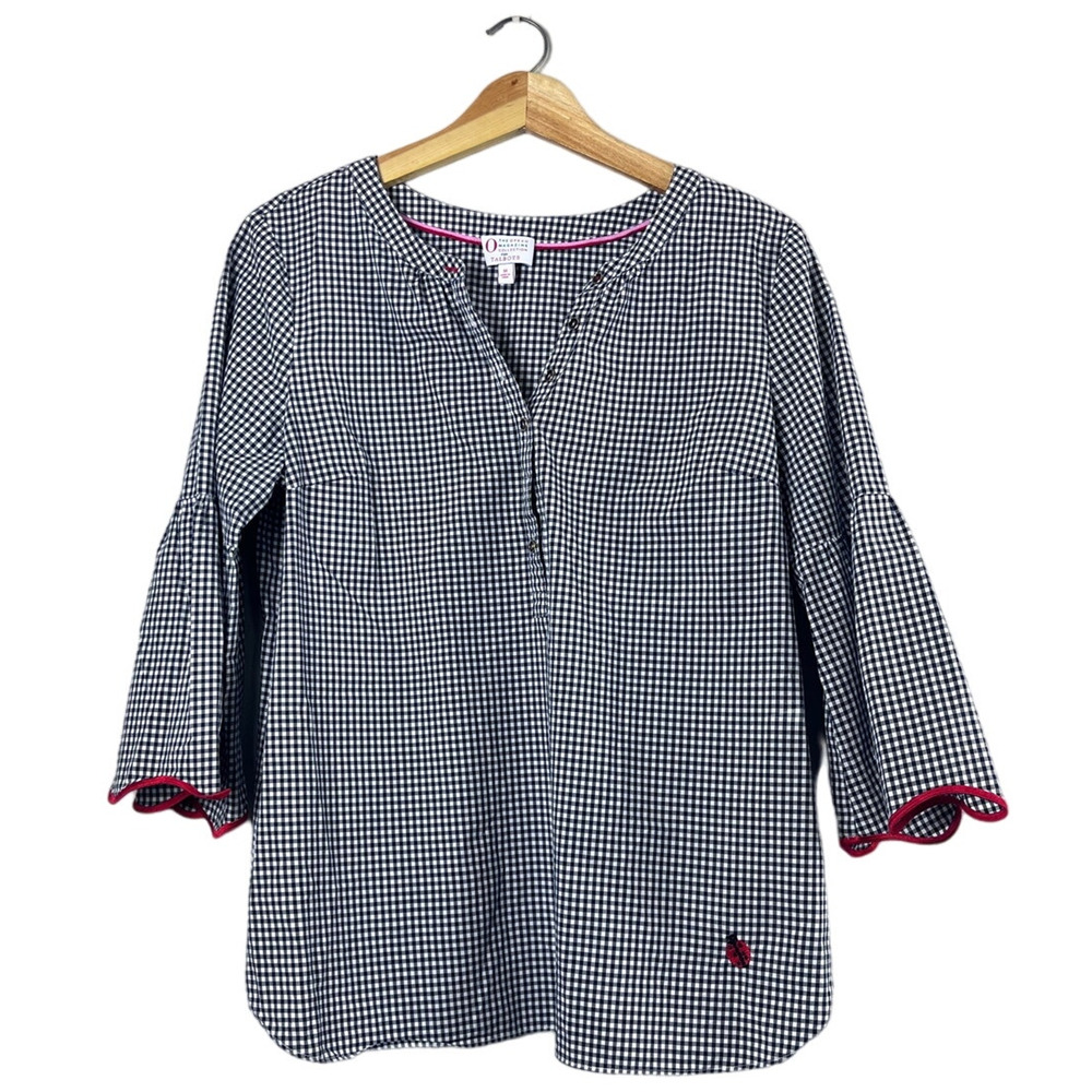 Gingham Plaid Talbots x Oprah Long Sleeve Blouse M